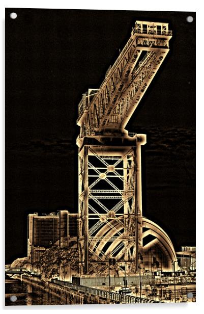 Abstract  Finnieston crane, Glasgow Acrylic by Allan Durward Photography