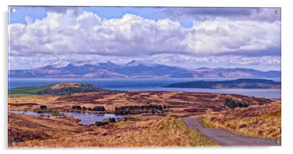 Arran view from Fairlie Moor Road Acrylic by Allan Durward Photography