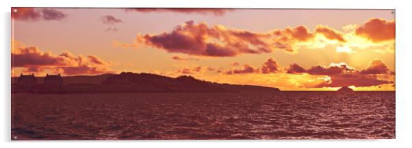 Scottish coastal sunset, Prestwick, Ayrshire. Acrylic by Allan Durward Photography