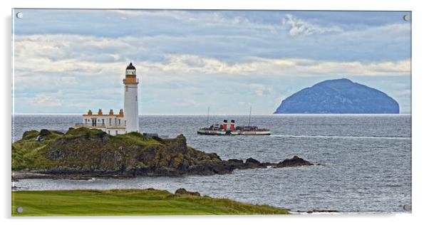Turnberry lighthouse and Ailsa Craig, PS Waverley Acrylic by Allan Durward Photography