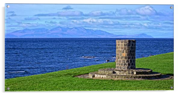 Mountains on Arran from Troon, Ayrshire Acrylic by Allan Durward Photography