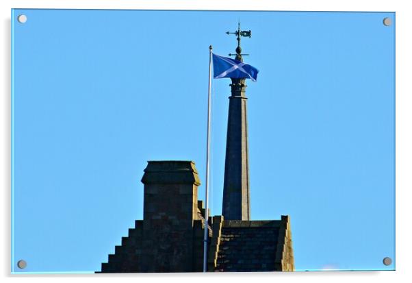 Ayr town ,St John`s Tower and town hall steeple Acrylic by Allan Durward Photography