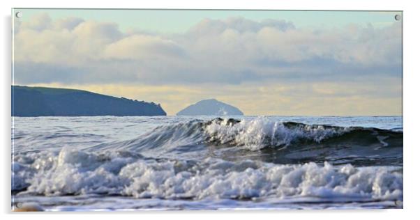 Ayr seascape and outlook to Ailsa Craig Acrylic by Allan Durward Photography