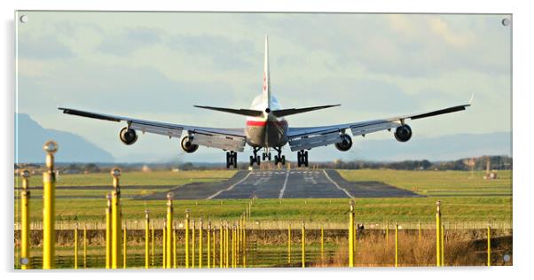 Retro Cargolux Boeing 747 landing Acrylic by Allan Durward Photography