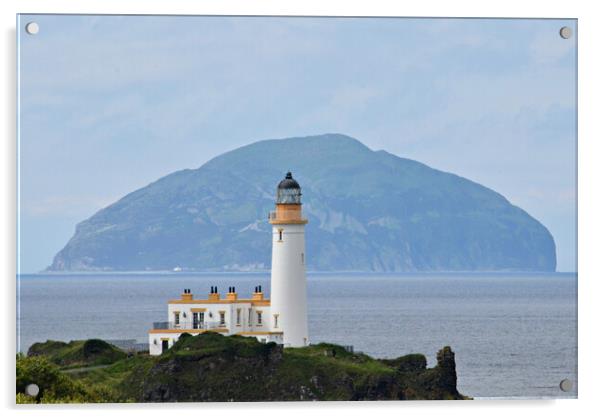 Ailsa Craig and Turnberry lighthouse Acrylic by Allan Durward Photography