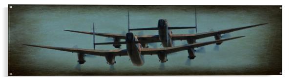 Lancasters on old paper Acrylic by Allan Durward Photography