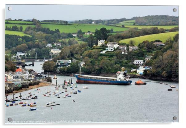 Almost Aground! - Fowey Harbour, Cornwall Acrylic by Neil Mottershead
