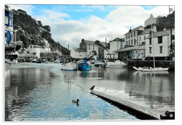 The Inner Harbour, Polperro, Cornwall. Acrylic by Neil Mottershead