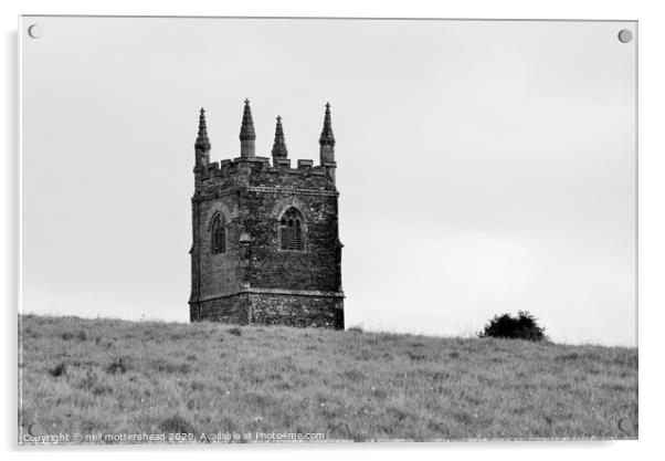 Approaching St Ildierna's Church at Lansallos, Cornwall Acrylic by Neil Mottershead