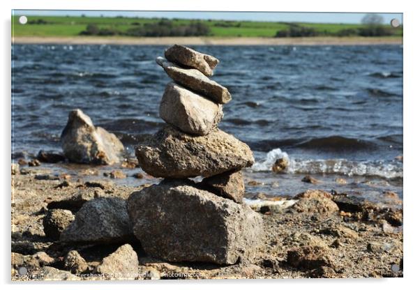 Stacking Stones, Colliford Lake, Cornwall. Acrylic by Neil Mottershead