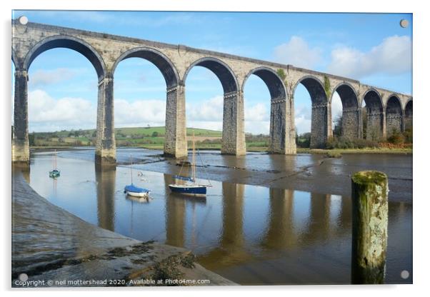 St Germans Viaduct, Cornwall. Acrylic by Neil Mottershead