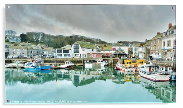 Padstow Harbour, Cornwall. Acrylic by Neil Mottershead