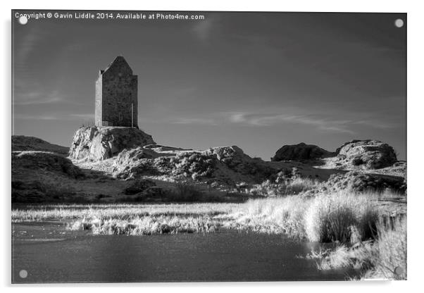  Smailholm Tower Infrared Acrylic by Gavin Liddle