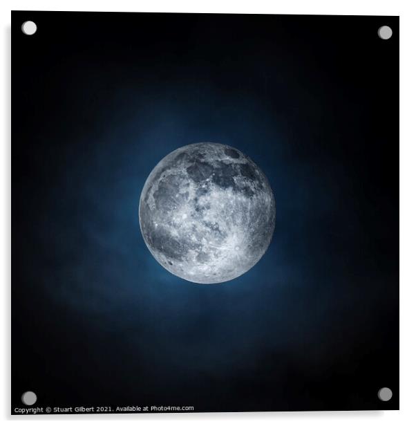 Final Full Moon 2020 Acrylic by Stuart Gilbert