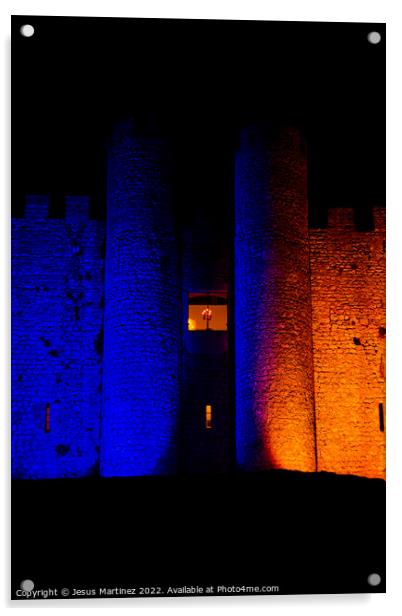 Mystical Medieval Castle at Night Acrylic by Jesus Martínez