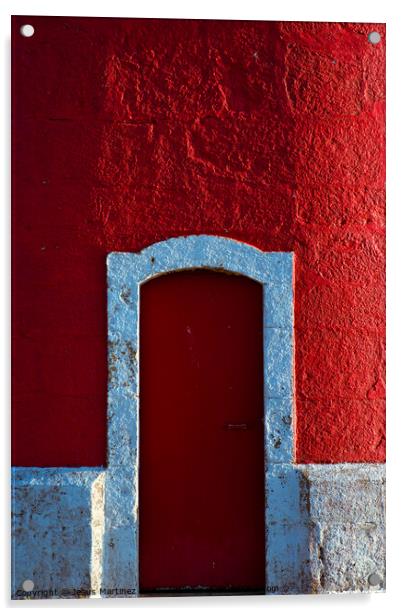 The Alluring Red Door Acrylic by Jesus Martínez