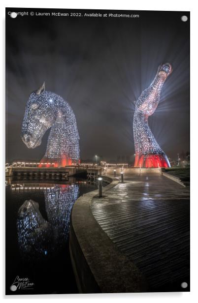 Kelpies Walkway Acrylic by Lauren McEwan