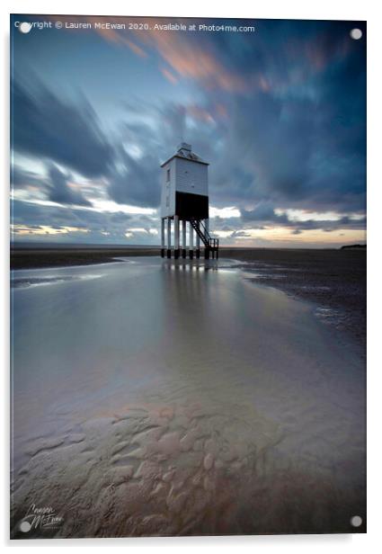 Burnham-on-Sea Low Lighthouse Acrylic by Lauren McEwan