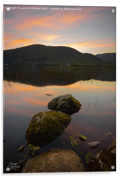 Loch Awe Sunset Acrylic by Lauren McEwan