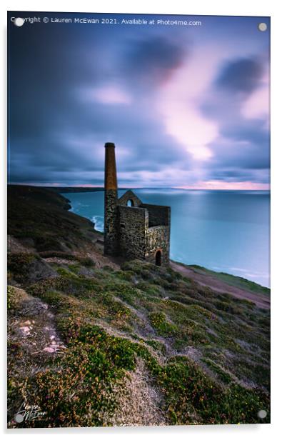 Wheal Coates Mine Acrylic by Lauren McEwan