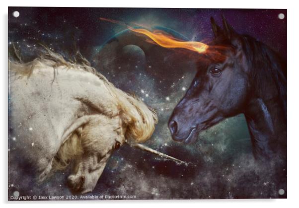 Fire & Ice Unicorns Acrylic by Jaxx Lawson