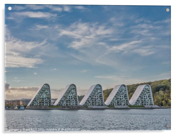 The wave boelgen iconic modern apartments in Vejle, Denmark Acrylic by Frank Bach