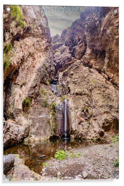 Barranco del Infierno waterfall on trekking walking path near Ad Acrylic by Frank Bach