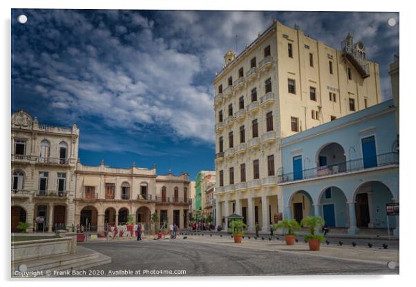 Old plaza place in Havana, Cuba Acrylic by Frank Bach