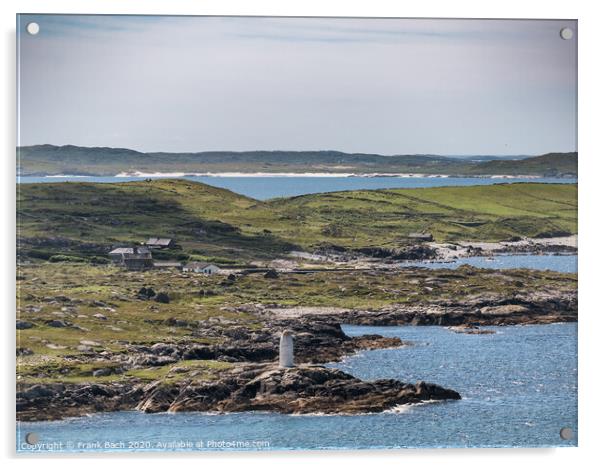 White lady Mystery day time maritime marker lighthouse  at clifden bay, Ireland Acrylic by Frank Bach