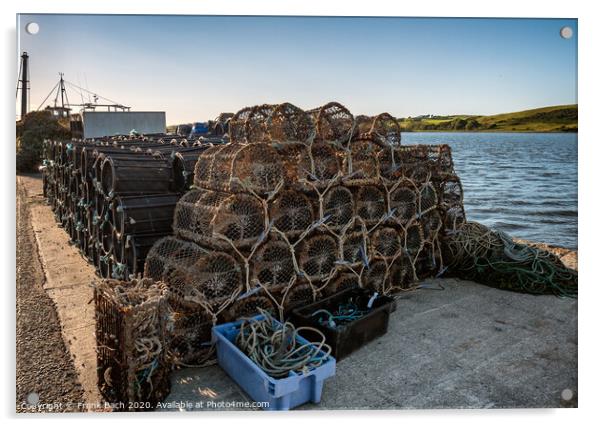 Lobster traps in the port of Westport, western Ireland Acrylic by Frank Bach