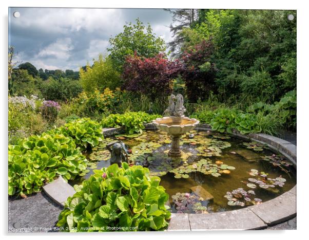 Belvedere house pond and fountain, Ireland Acrylic by Frank Bach