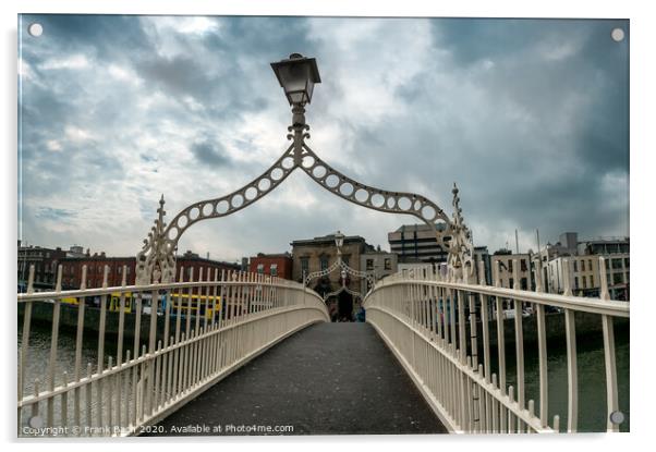 Halfpenny bridge over river Liffey in Dublin  Acrylic by Frank Bach