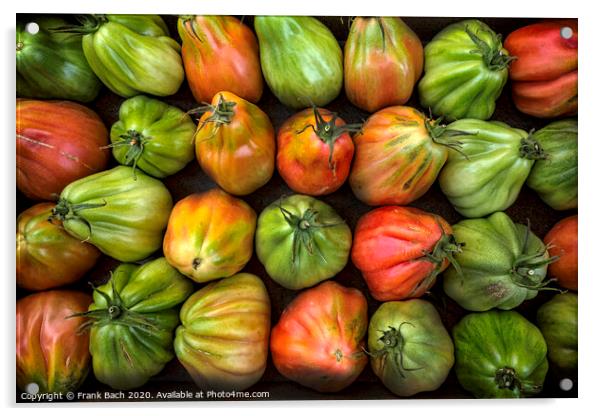 Colorful Juicy Ripe Heirloom Tomatoes Acrylic by Frank Bach