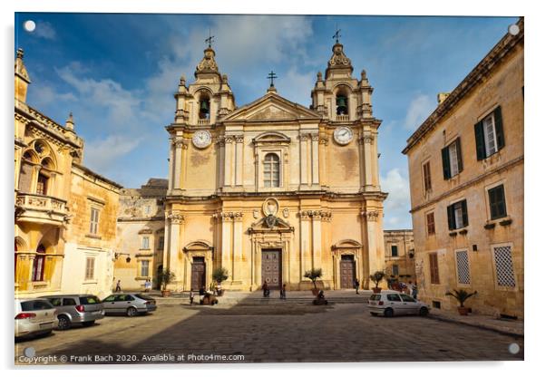 St. Paul's Cathedral, Mdina Acrylic by Frank Bach