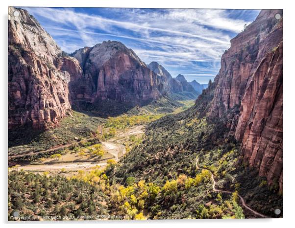 Zion National Park from tha path to Angels landing, Utah Acrylic by Frank Bach