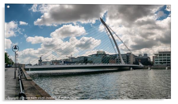 Samuel Beckett suspension bridge over the river Liffey in Dublin Acrylic by Frank Bach