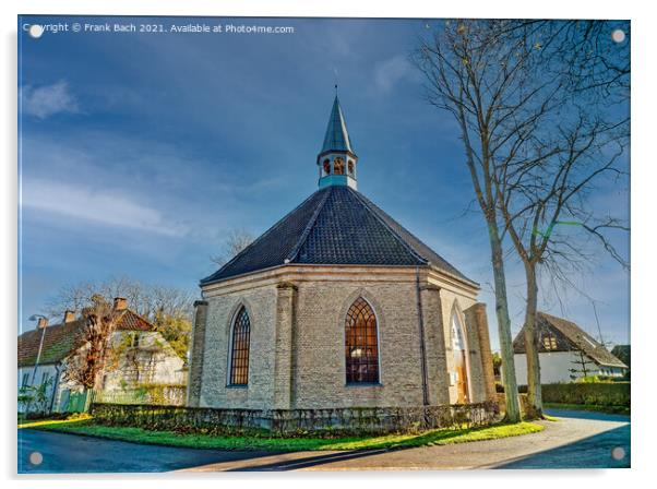 Church on small island Nyord in the archipelago southern Denmark Acrylic by Frank Bach