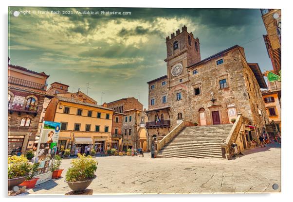 Cortona main square in Umbria, Italy Acrylic by Frank Bach