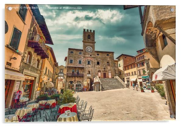 Cortona main square in Umbria, Italy Acrylic by Frank Bach