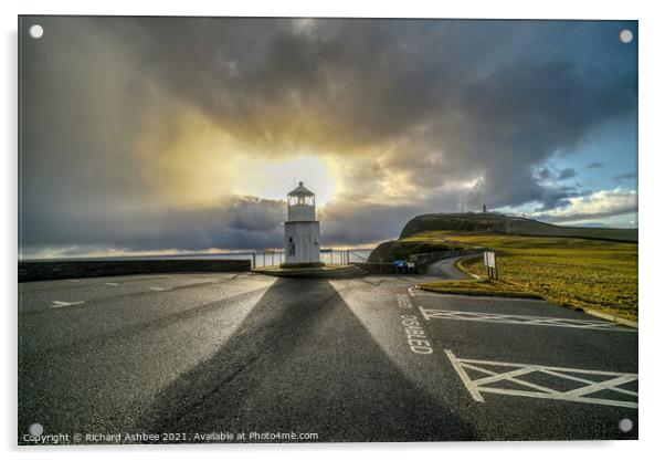 Old Muckle Roe Lighthouse, Shetland Acrylic by Richard Ashbee