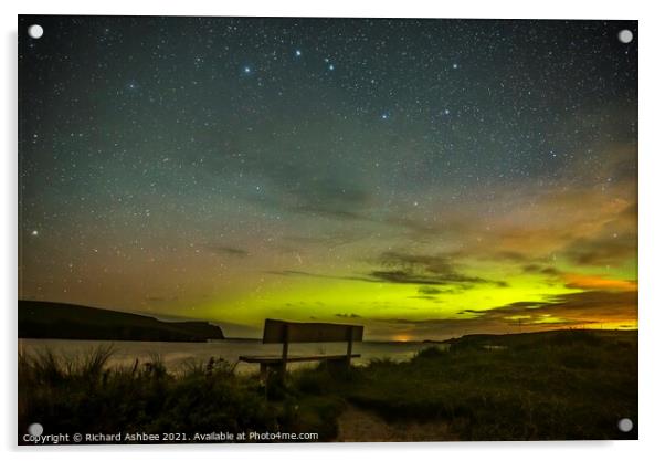 Magnificent viewing point for a Shetland Aurora Acrylic by Richard Ashbee
