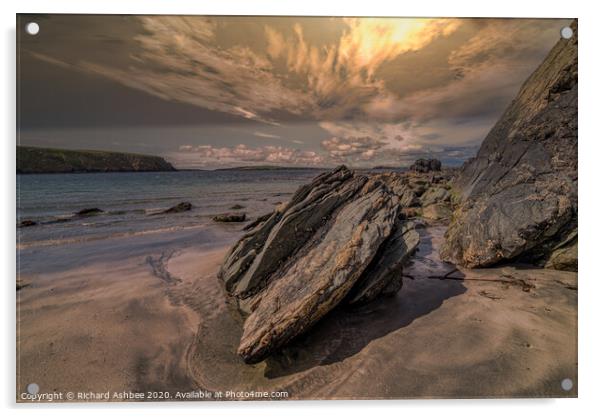 Secret Shetland beach Acrylic by Richard Ashbee