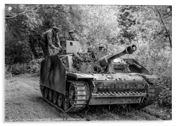 WW2 German StuG 111 reenactors tank Acrylic by Richard Ashbee