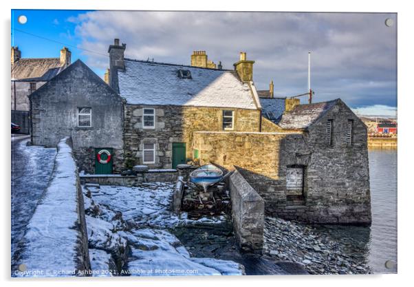 House used by Jimmy Perez when filming the Shetlan Acrylic by Richard Ashbee