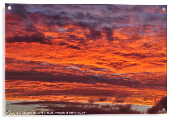 Fiery sky in the morning Acrylic by Alasdair Mackenzie