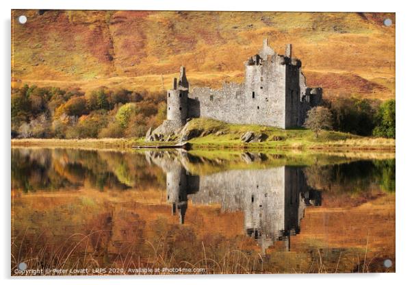 Kilchurn Castle Reflection in Loch Awe Acrylic by Peter Lovatt  LRPS