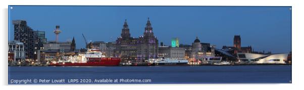 Liverpool Waterfront at Night Acrylic by Peter Lovatt  LRPS