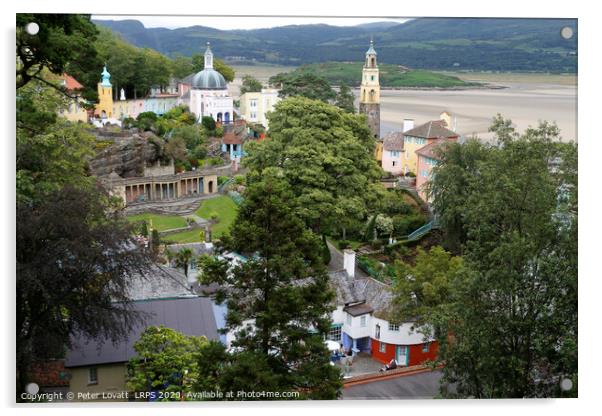 Portmeirion - View from the view point above the V Acrylic by Peter Lovatt  LRPS