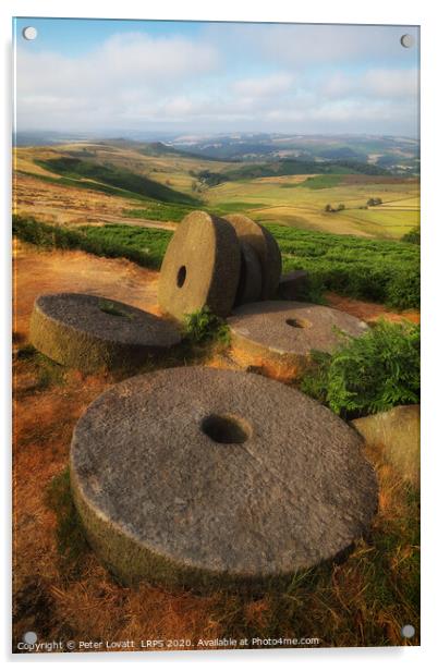 Millstones at Stanage Edge Acrylic by Peter Lovatt  LRPS
