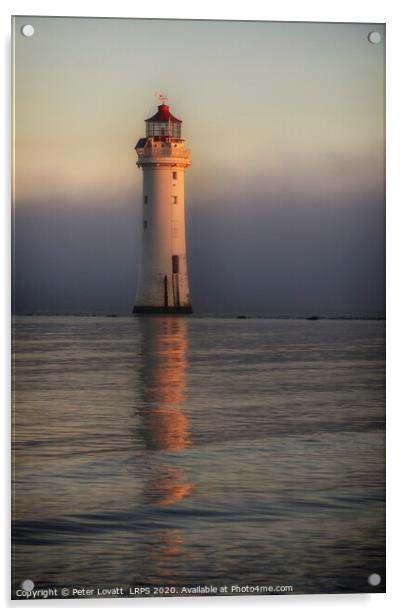 Fort Perch Rock Lighthouse Sunrise Acrylic by Peter Lovatt  LRPS